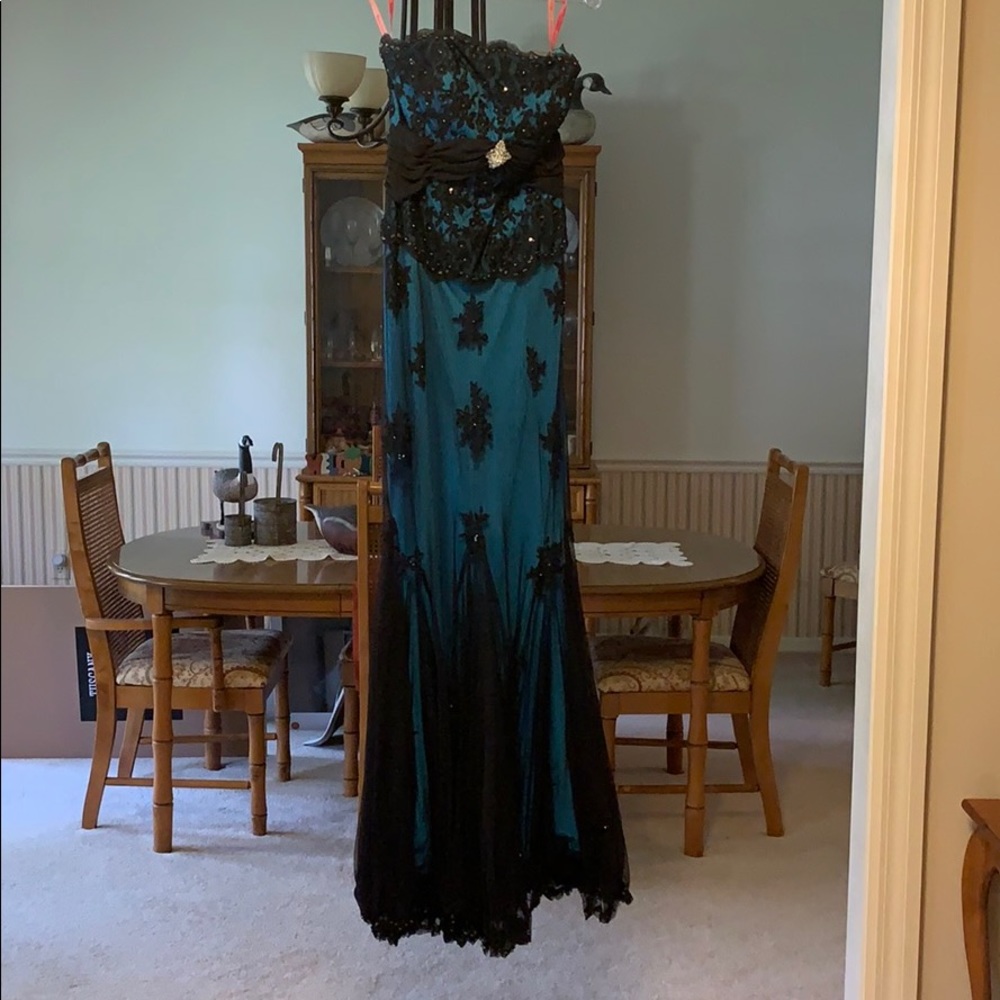 Blue and Black Flirt Formal Dress